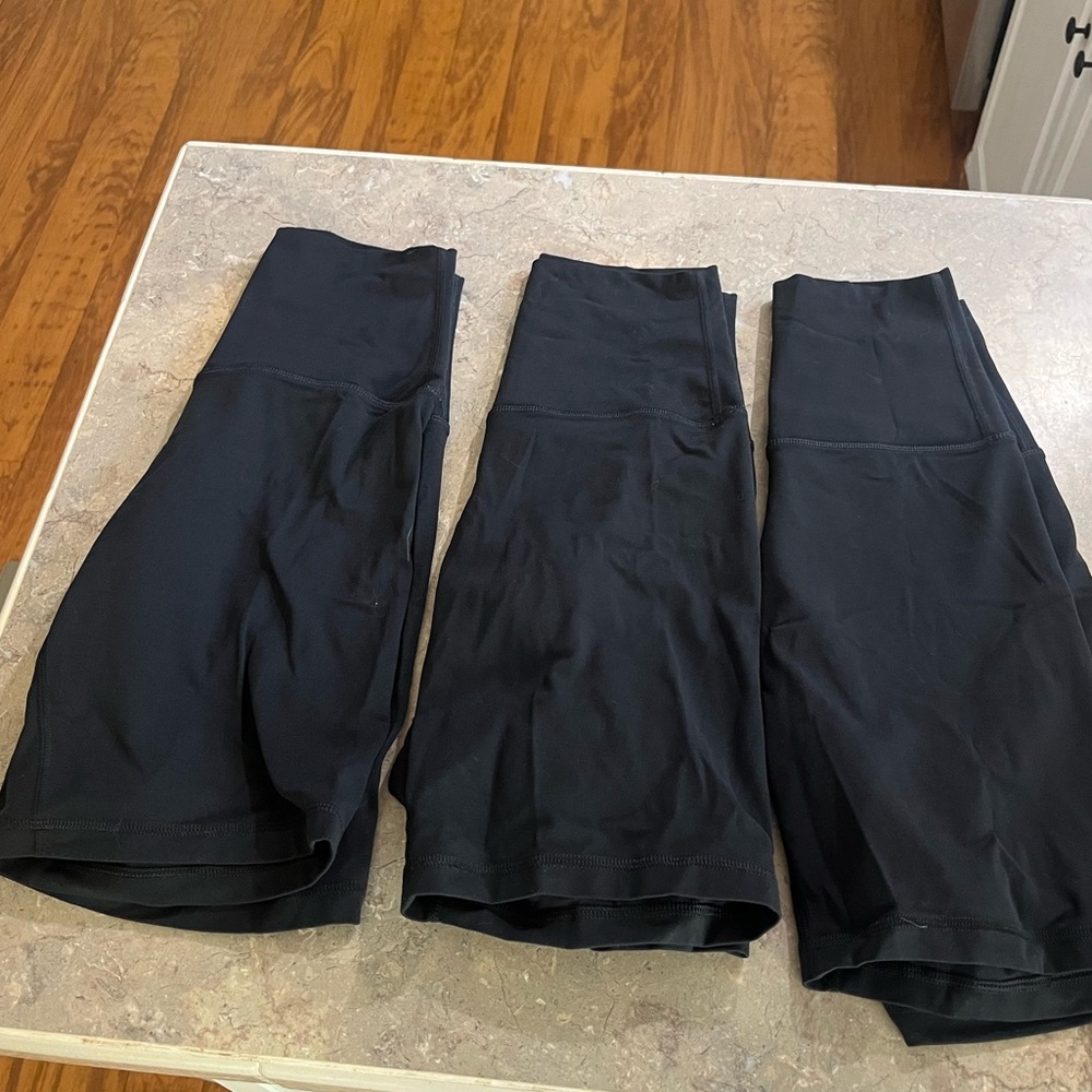 Set of 3 black CRZ Yoga Butterluxe biker shorts